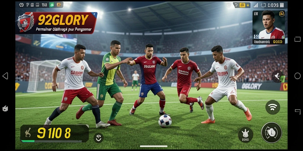 Tampilan gameplay mendebarkan dalam 92GLORY dengan aksi olahraga yang intens.