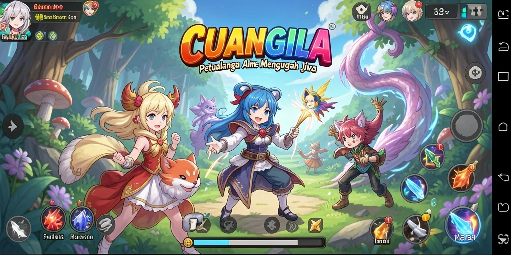 Tampilan gameplay CUANGILA yang memukau dengan aksi seru karakter Anime.