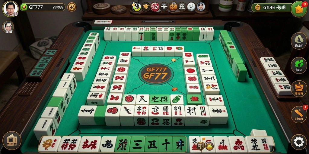 Screenshot GF777 menampilkan gameplay Mahjong yang mengasyikkan dan penuh warna.