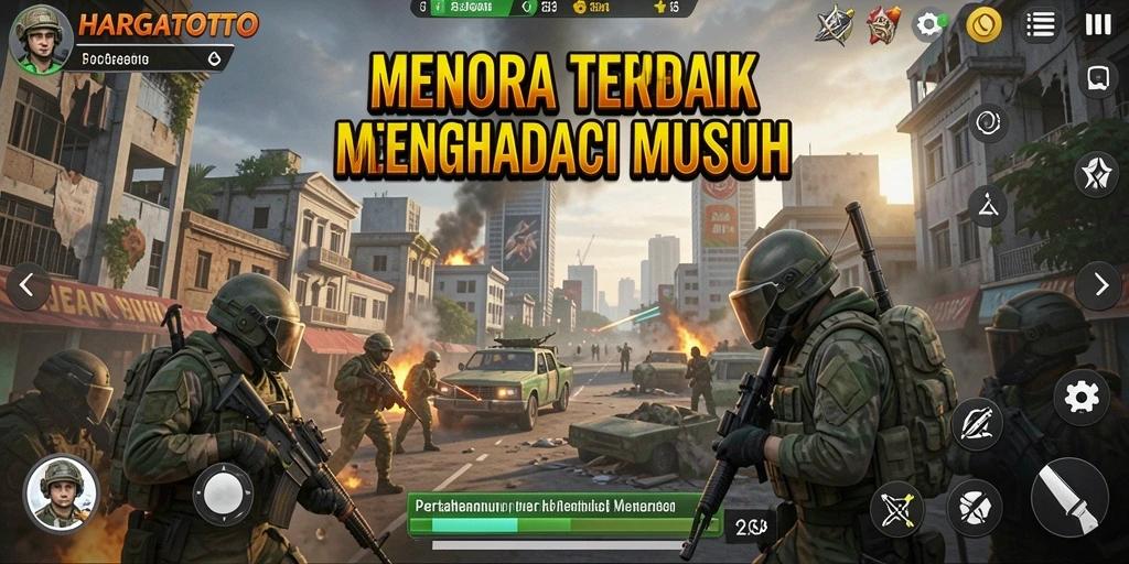 Tangkapan layar HARGATOTO menampilkan aksi seru dalam pertahanan menara.