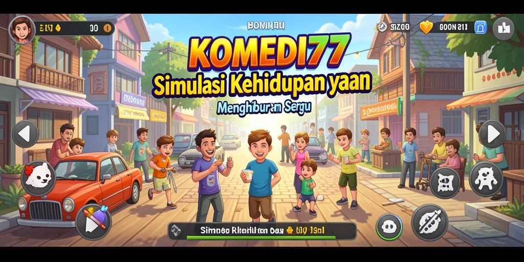 Tampilan gameplay <strong>KOMEDI77</strong> yang penuh warna dan interaktif.