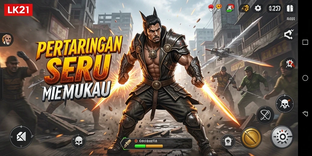 Tampilan gameplay LK21 yang penuh aksi dan seru.