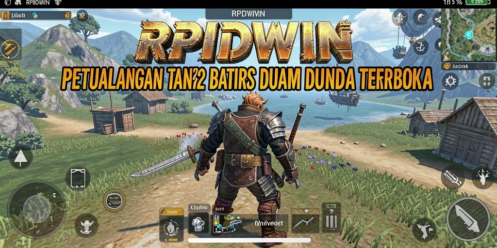 Screenshot gameplay RPIDWIN yang menampilkan petualangan di dunia terbuka.