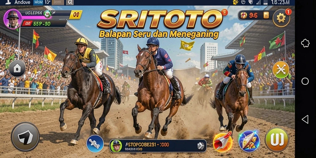 Tampilan gameplay balapan menegangkan di SRITOTO yang penuh aksi.