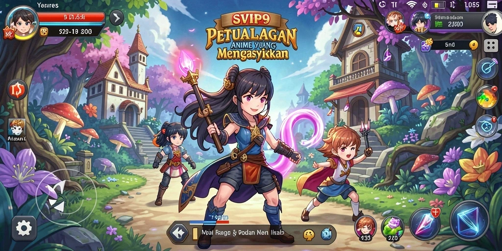 Tangkapan layar menampilkan pertarungan seru dalam game Anime.