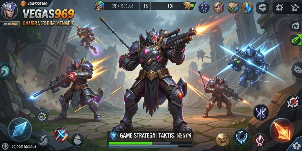 Tampilan gameplay menegangkan dalam VEGAS969 yang menunjukkan strategi pertempuran.