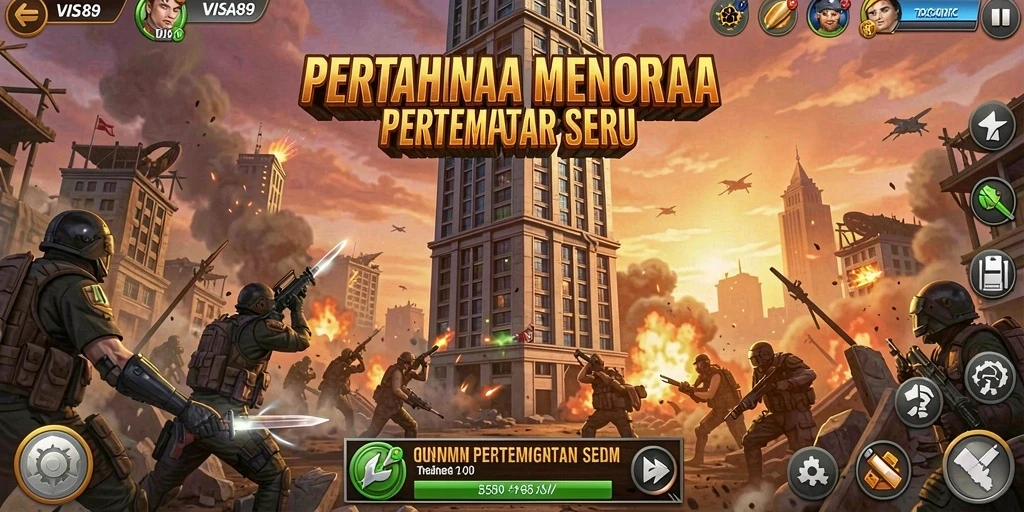 Screenshot utama menampilkan gameplay Tower Defense yang seru dan mendebarkan.